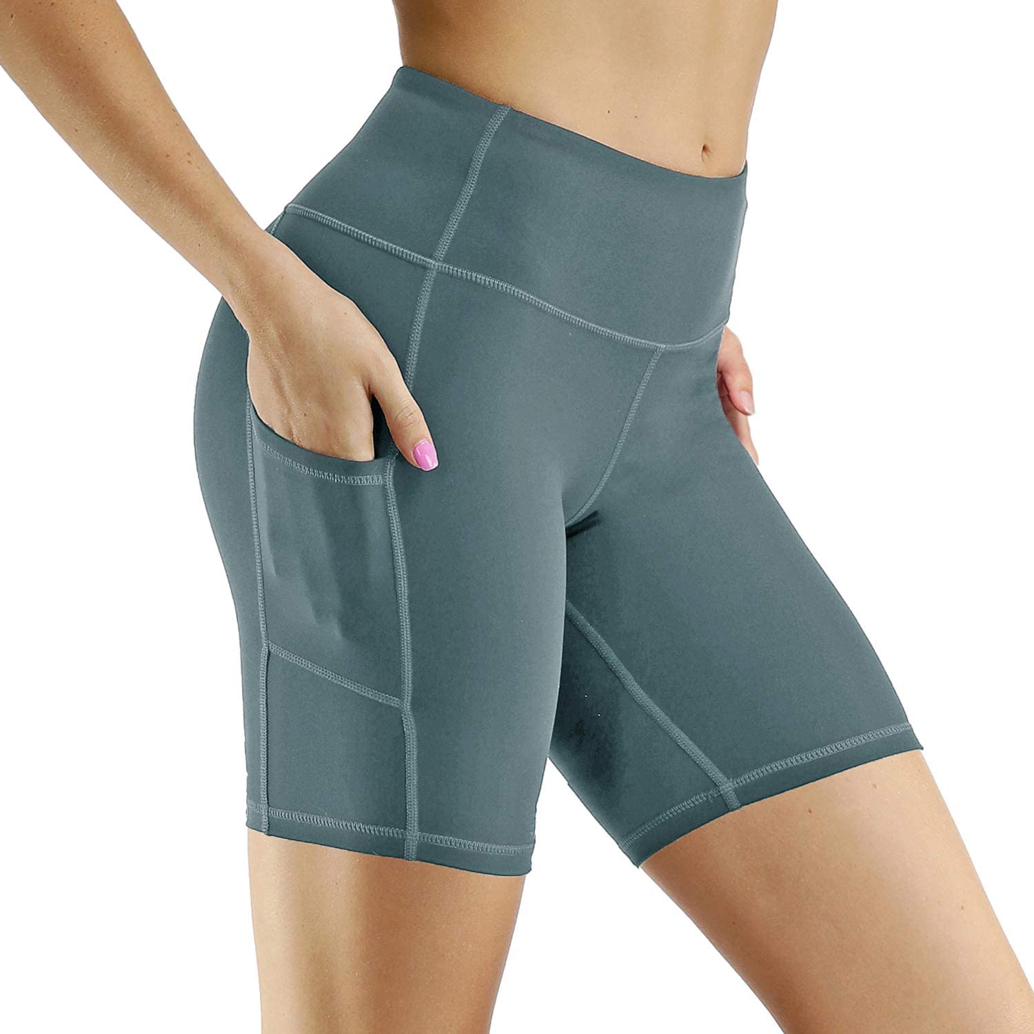 Uhnice Yoga Shorts High Waist Tummy Control 4 Way Stretch Workout Pants
