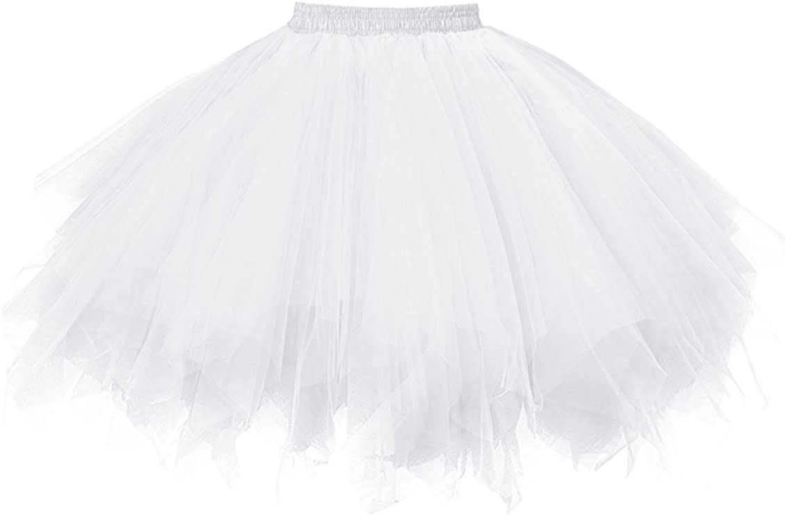 Honeystore Women's Short Vintage Ballet Bubble Puffy Tutu Petticoat Skirt