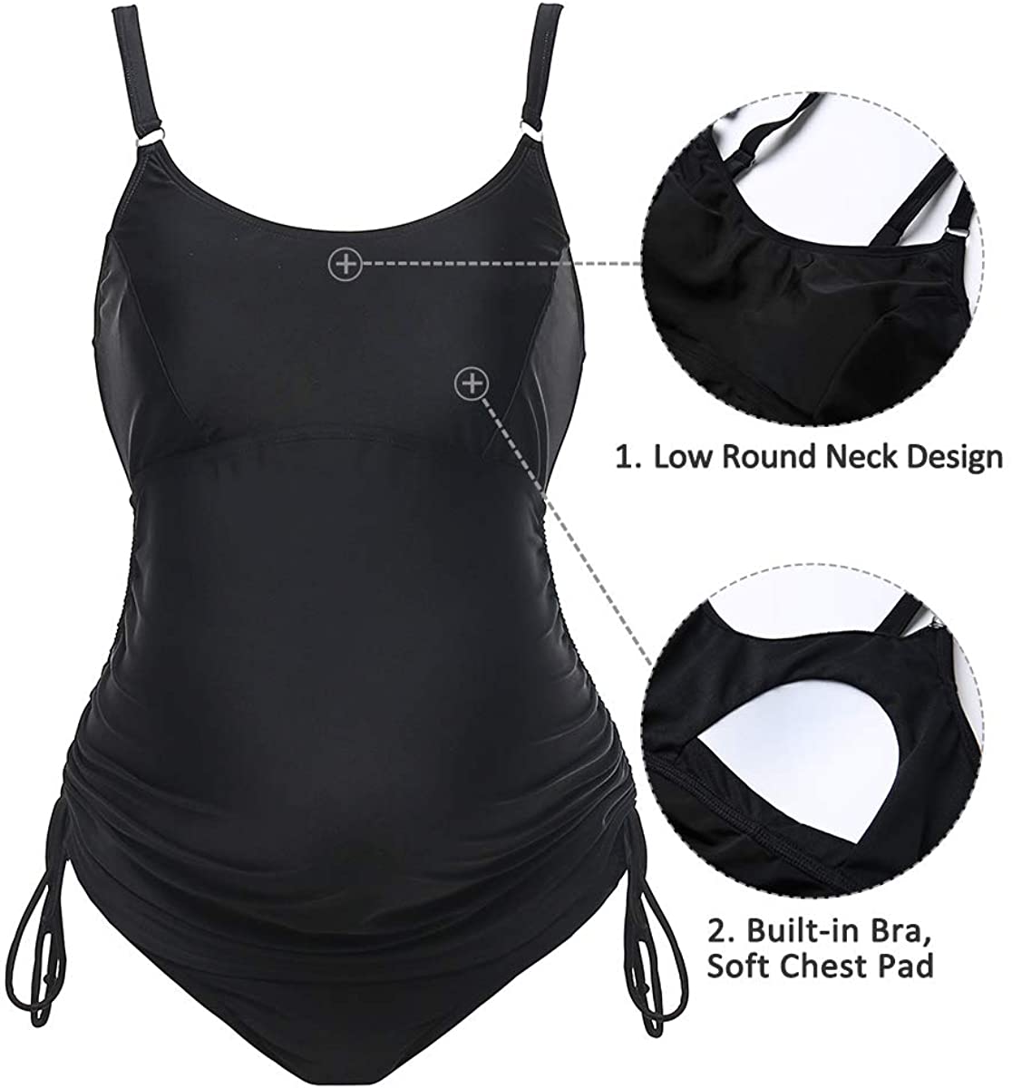 MiYang Women Maternity Tankini Set Pregnant Two Piece Beach Swimwear | eBay