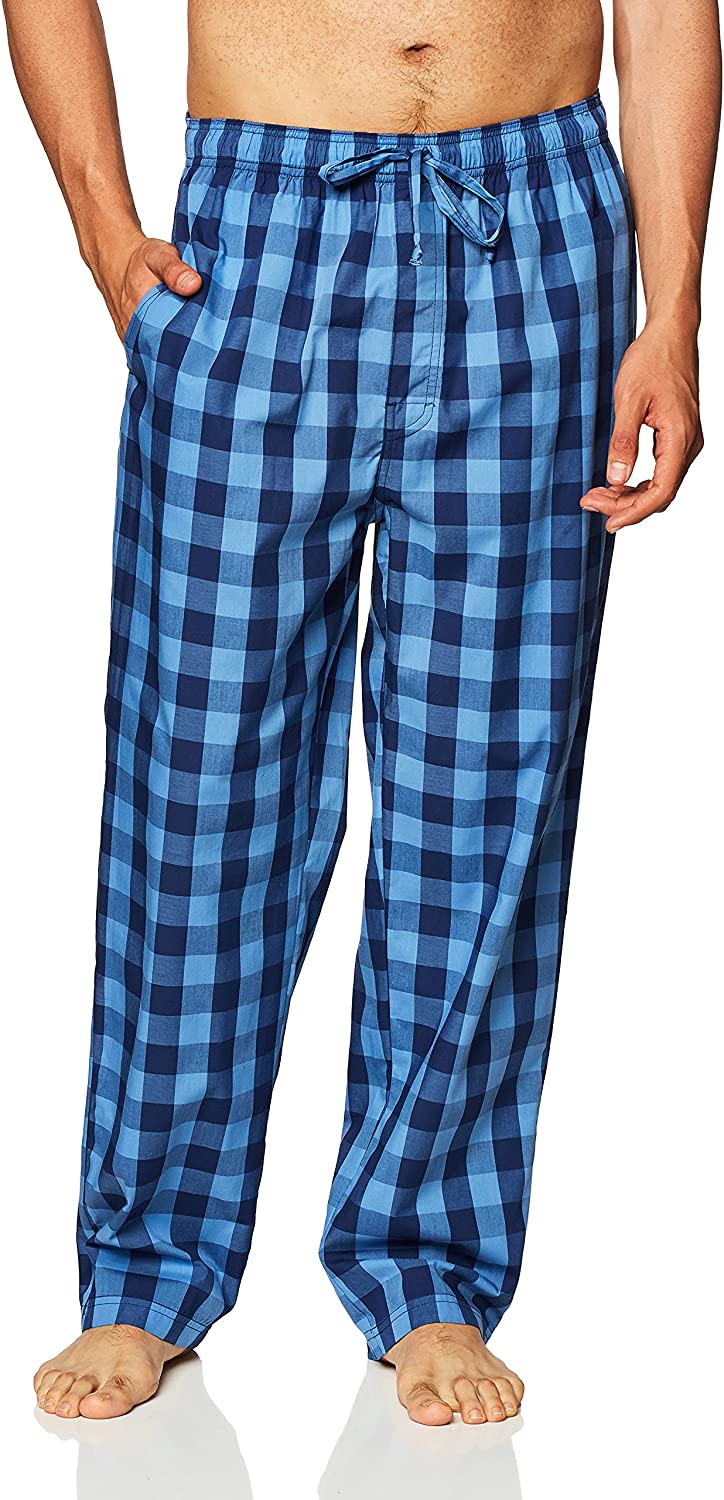 Nautica Men's Soft Woven 100% Cotton Elastic Waistband Sleep Pajama Pant,  Grey, Small at  Men's Clothing store