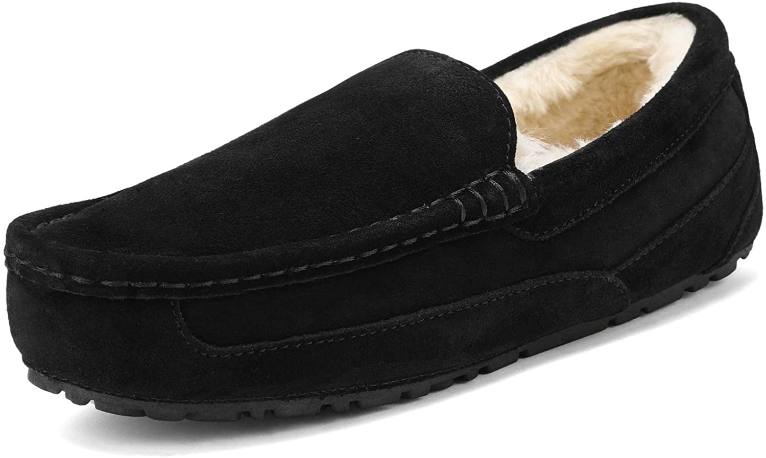  Damyuan Mens House Slippers Winter Indoor/Outdoor Warm Soft  Fuzzy Comfy Fuzzy Anti-Skid Slip on Walking Shoes Fluffy Loafer Slippers,  Black,6.5