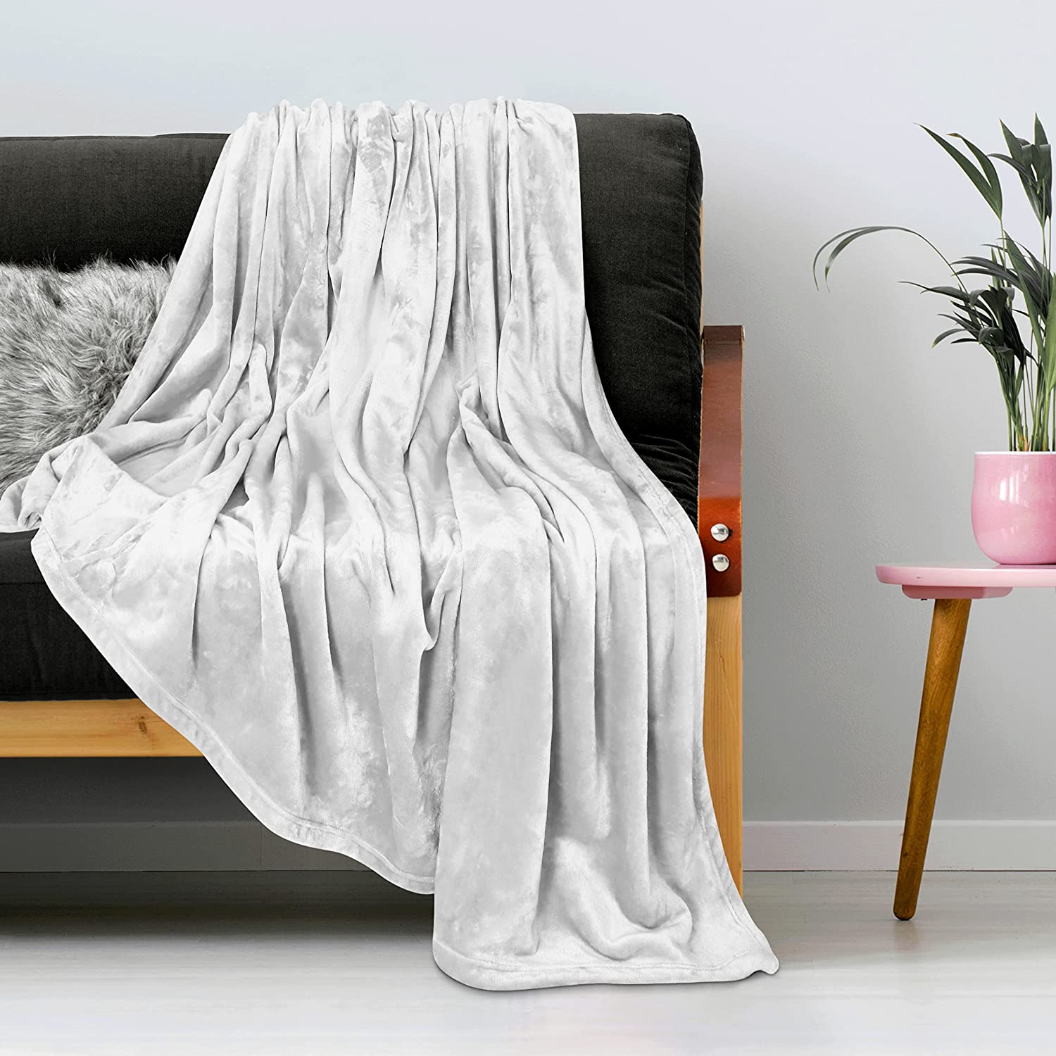 Utopia Bedding Fleece Blanket King Size Grey 300GSM Luxury Bed
