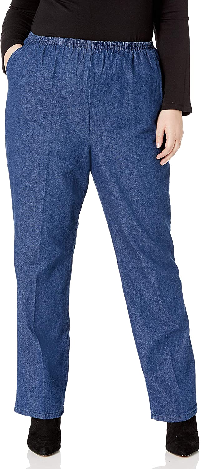 Chic Classic Collection Women's Plus Cotton Pull-on Pant with Elastic Waist  | eBay