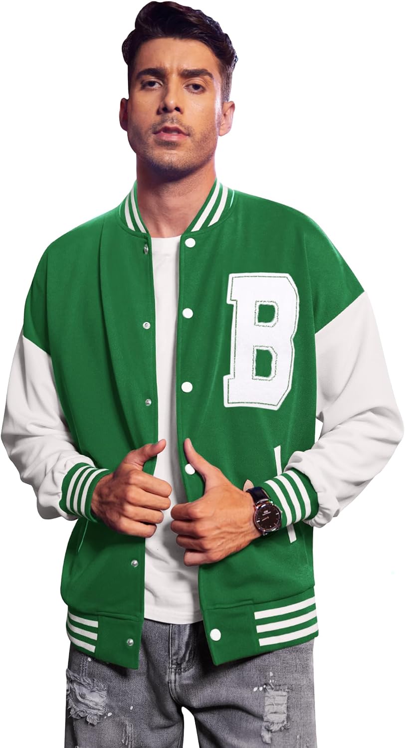 COOFANDY Men's Varsity Baseball Jacket Casual Letterman Jacket Lightweight  Bomber Jacket : : Clothing, Shoes & Accessories