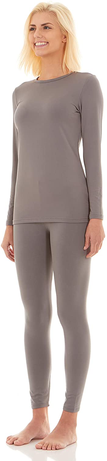 Bodtek Women’s Thermal Underwear Set Premium Long John Base Layer Fleece Lined Top and Bottom