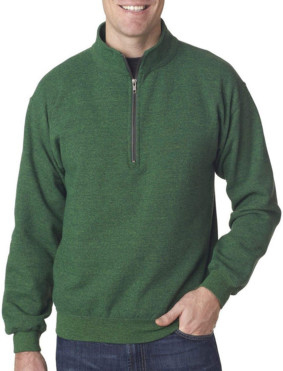 Gildan Mens Fleece Quarter-Zip Cadet Collar Sweatshirt, Style