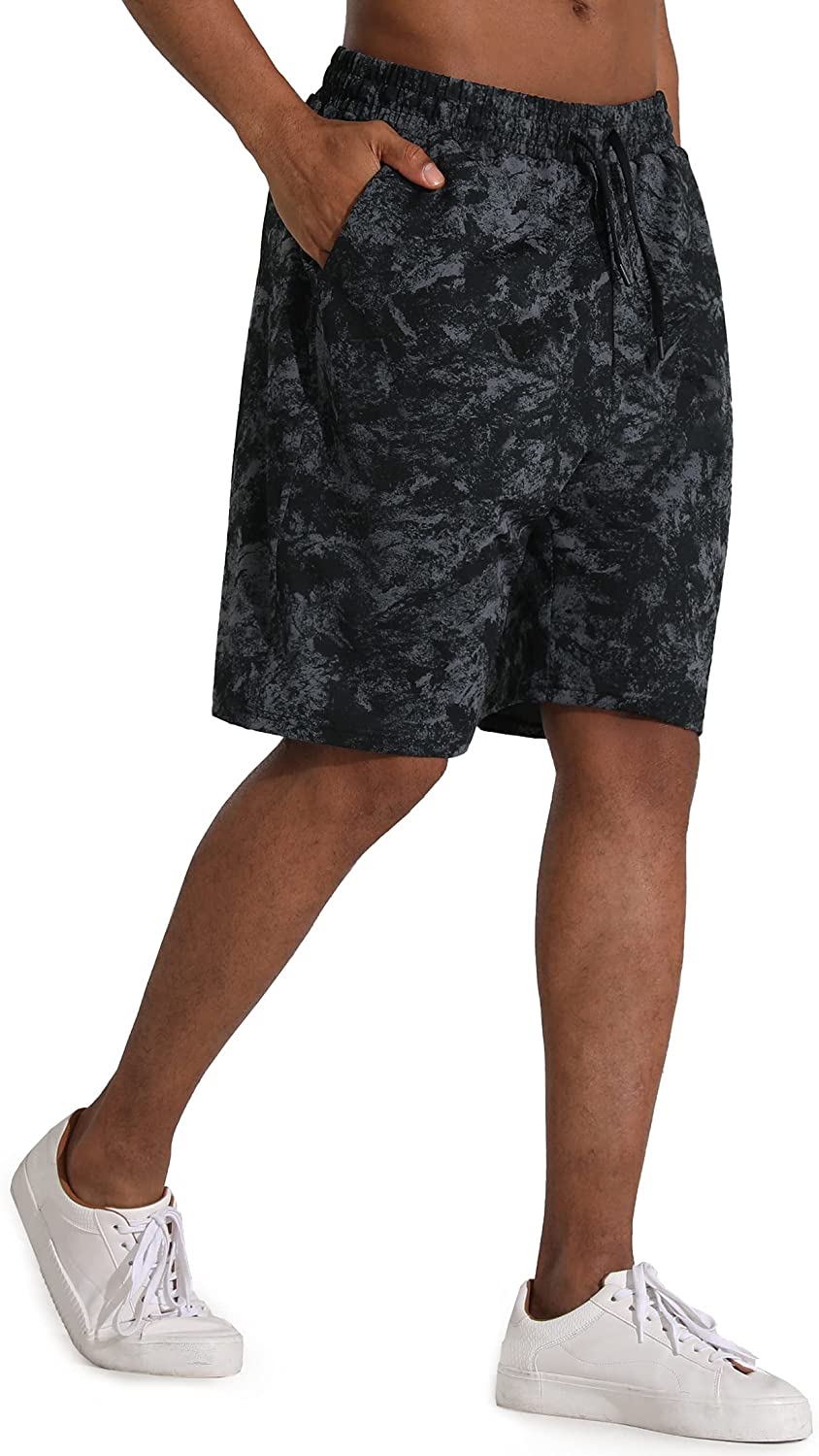 THE GYM PEOPLE Men's Lounge Shorts with Deep Pockets Loose-fit Jersey Shorts  for
