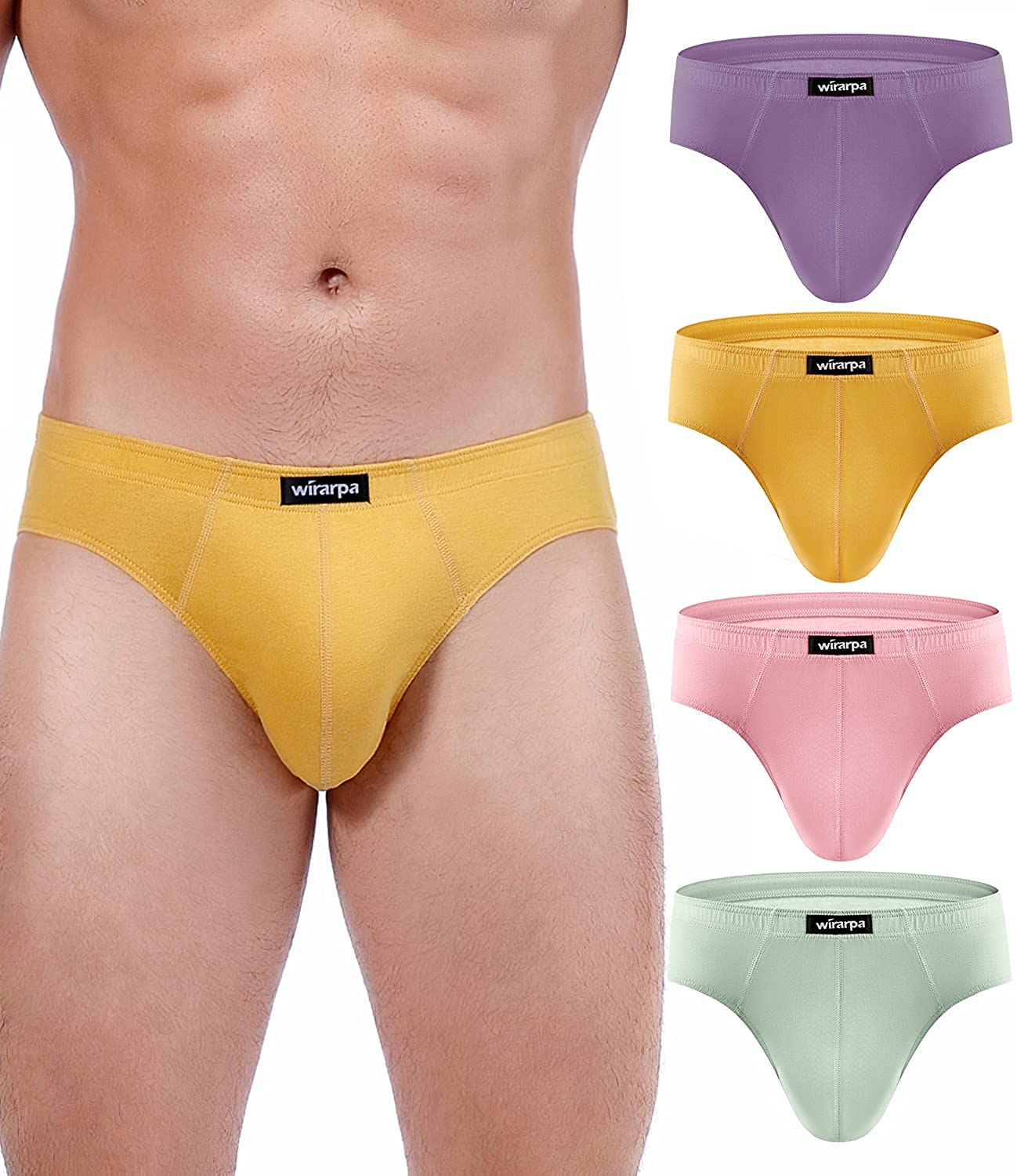 wirarpa Men s 100 Cotton Briefs Underwear No Fly Covered Waistband