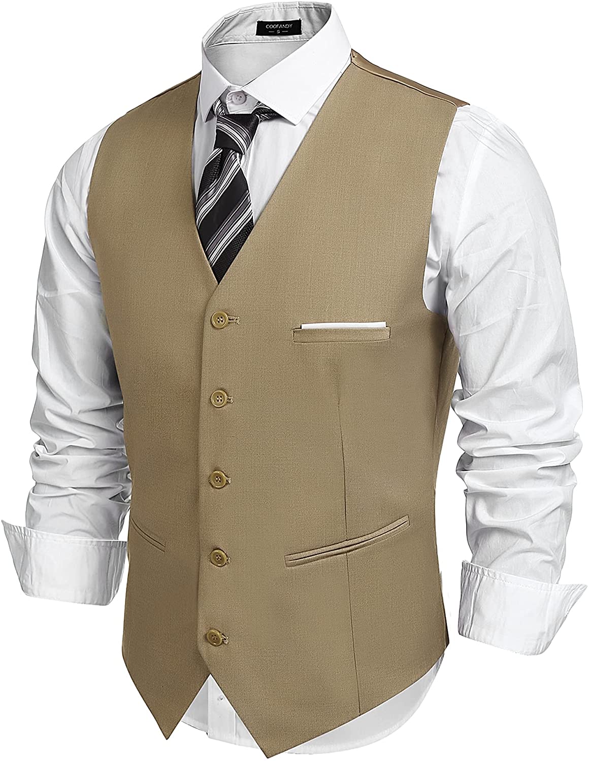 COOFANDY Mens Fashion Formal Slim Fit Business Dress Suit Vest Waistcoat