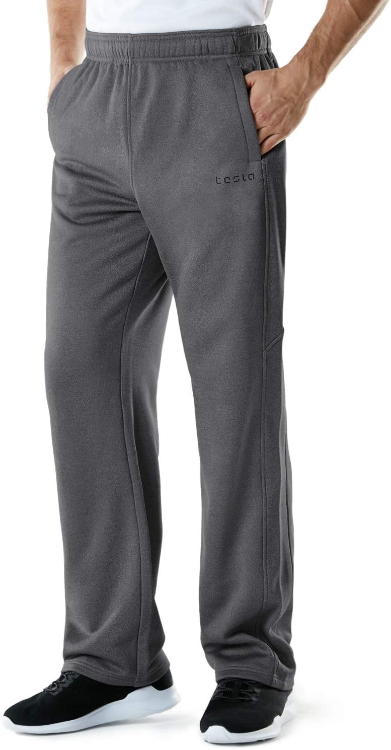 Details about   TSLA Men's Fleece Tapered Pants Training Active Jogger Thermal Sweat Bottom 