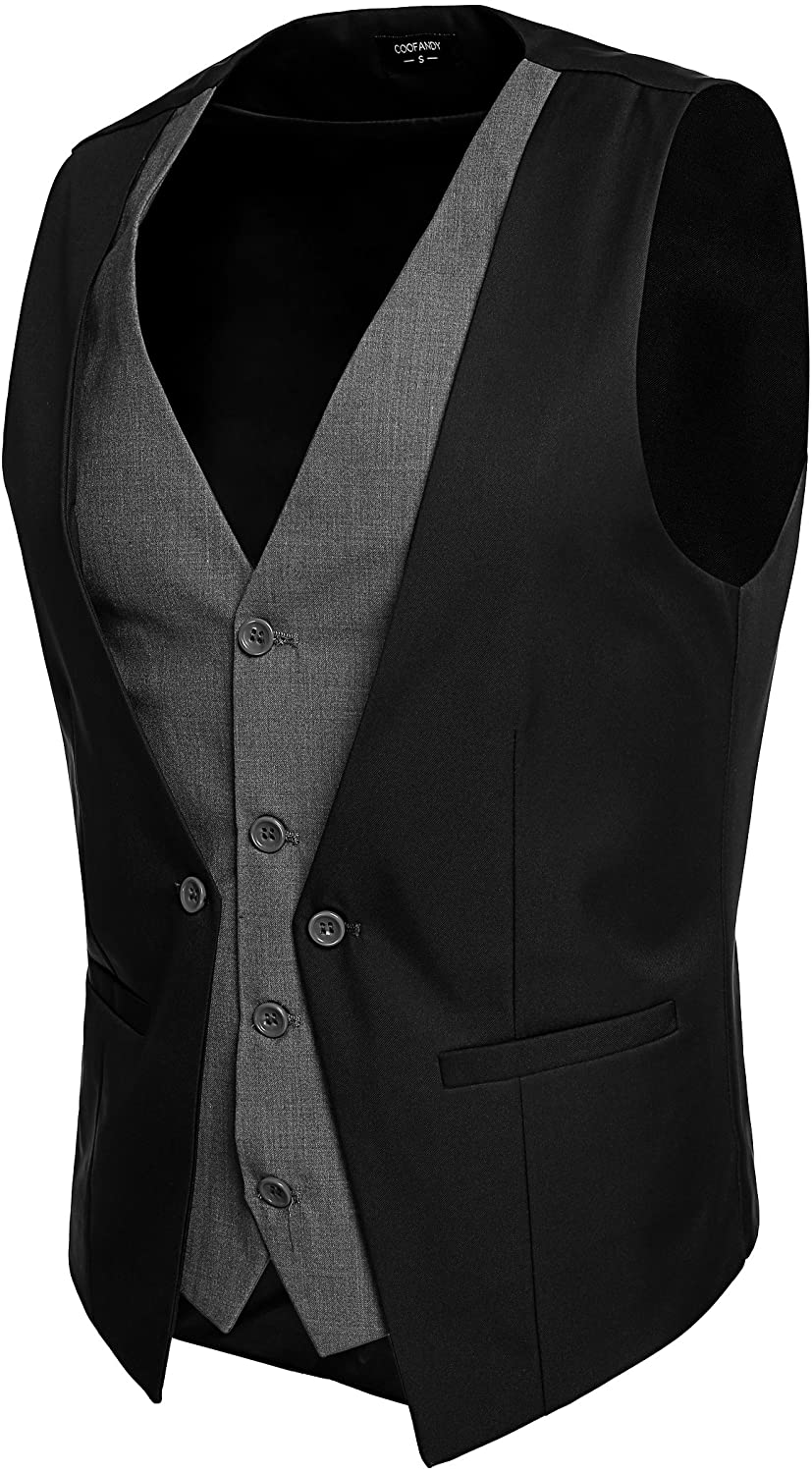 Coofandy Men’s Formal Layered Slim Fit Suit Vest Premium Business