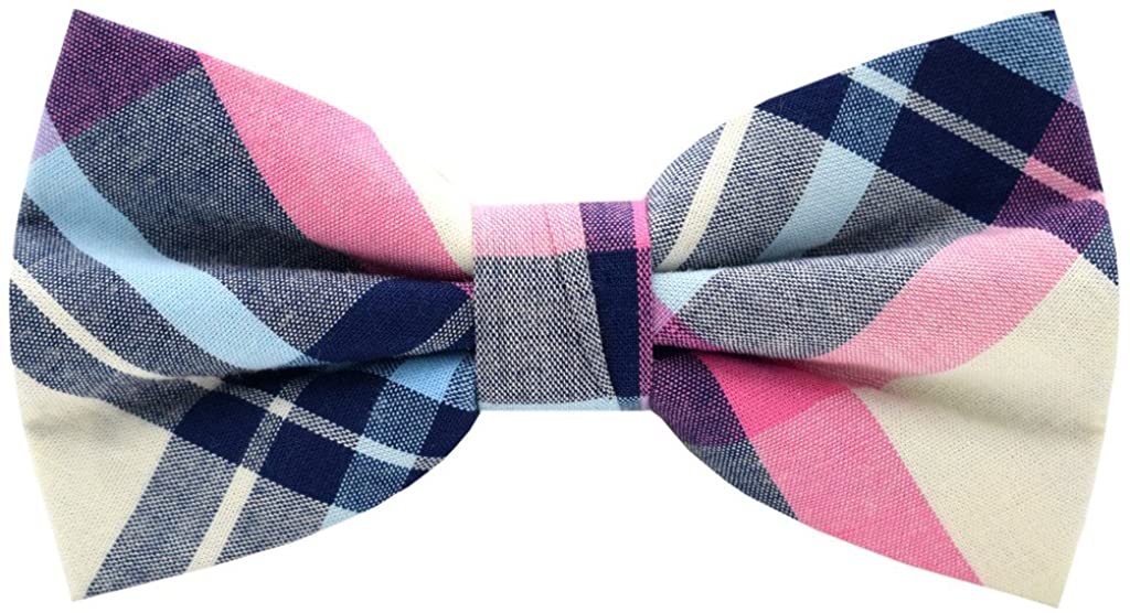 Carahere Mens Novel Plaid Bow Ties Adjustable Pre Tied Bow Ties For Men Lattice Bow Tie