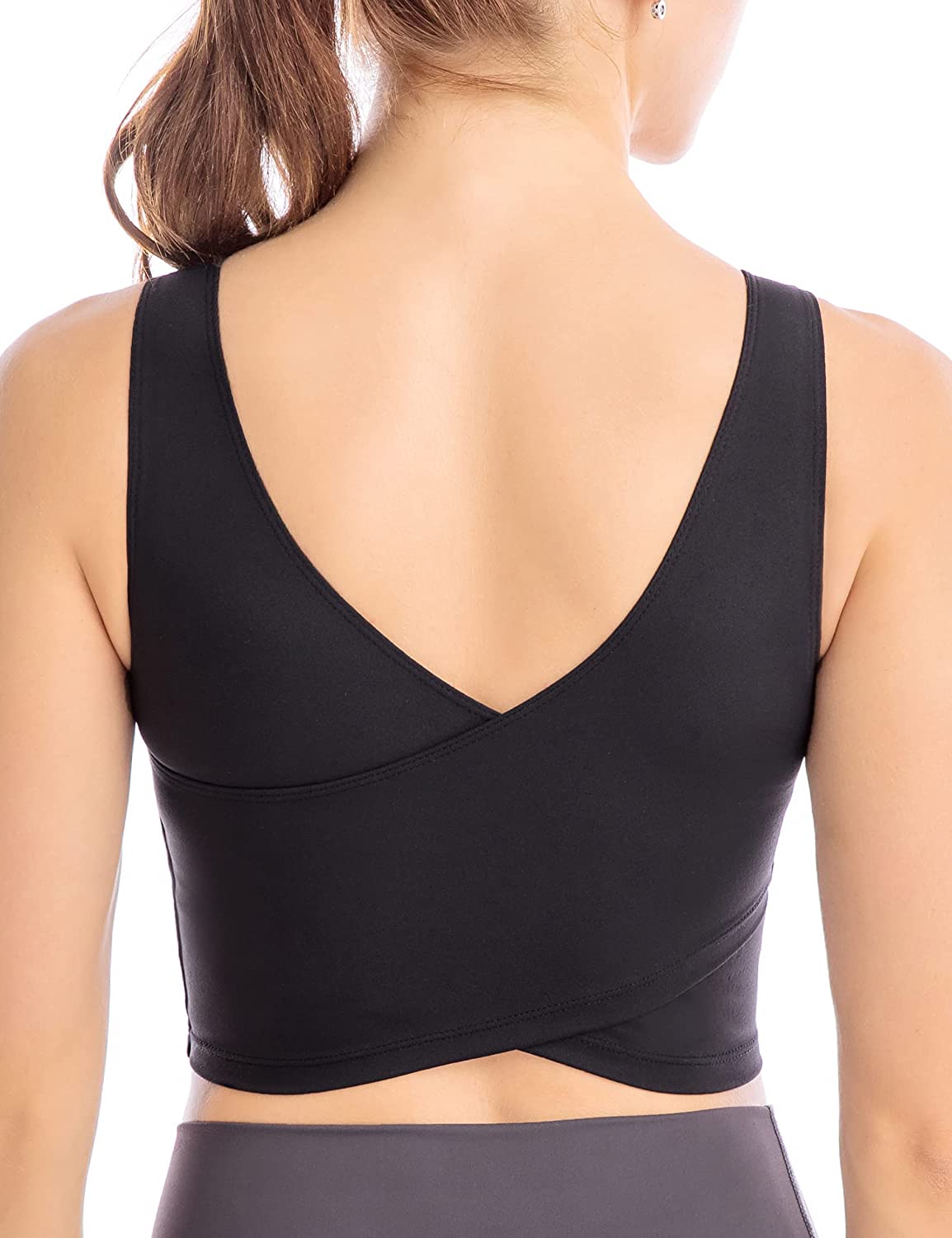 Sweelivin Longline Sports Bras for Women Seamless Padded Strappy Tank Tops  Yoga Crop Workout Tops