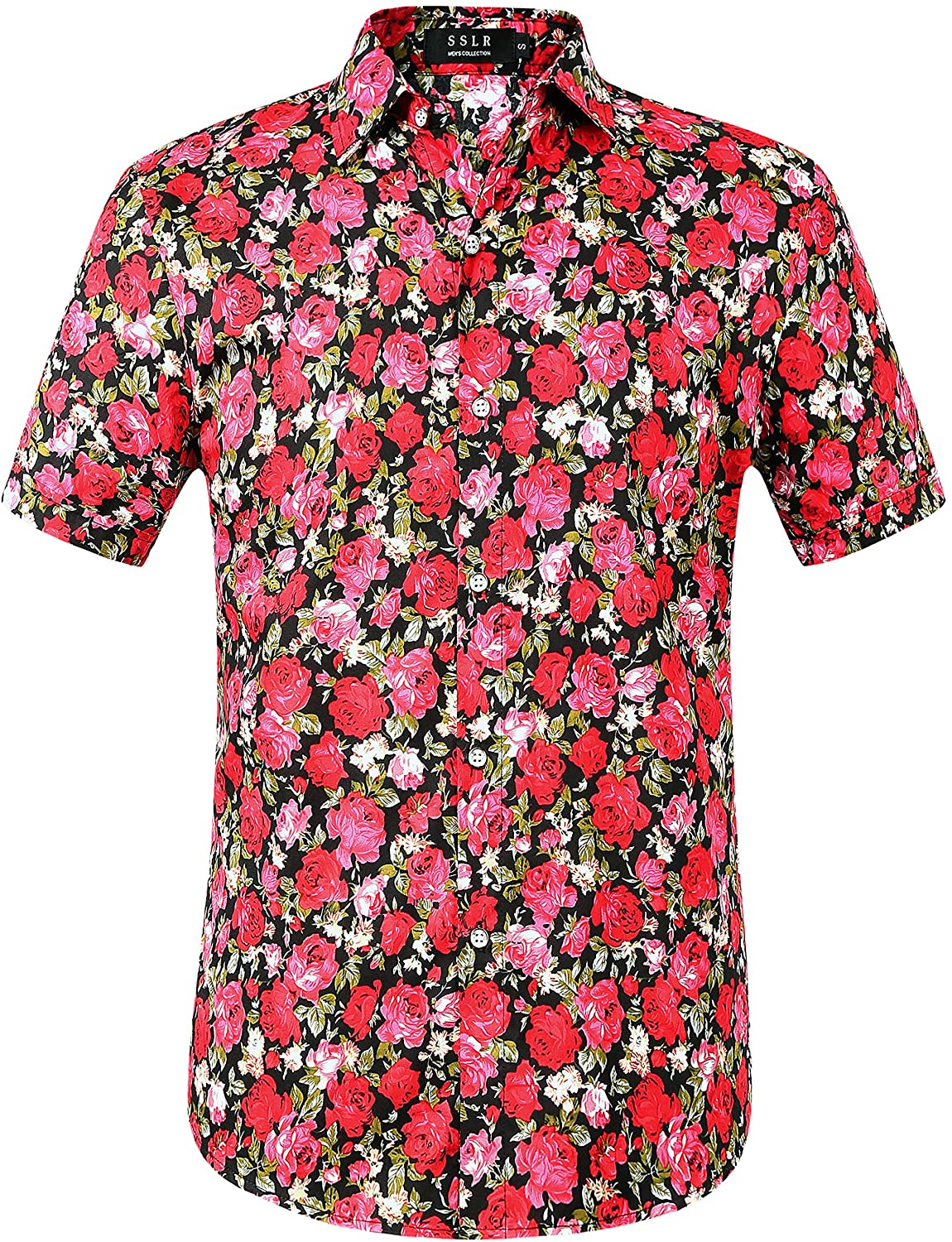 SSLR Mens Hawaiian Shirt Casual Button Down Shirts Short Sleeve Hawaiian Shirts for Men