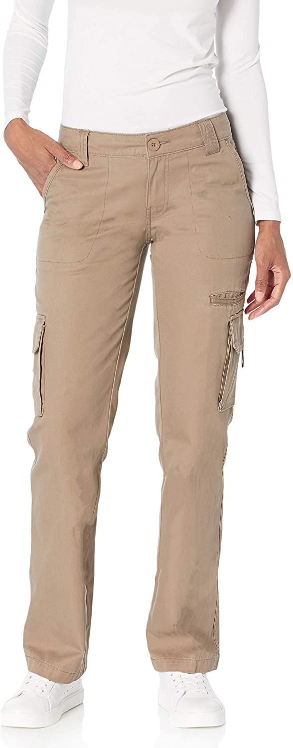 Dickies Women's Relaxed Fit Straight Leg Cargo Pants, Rinsed Desert Sand  (RDS), 12RG