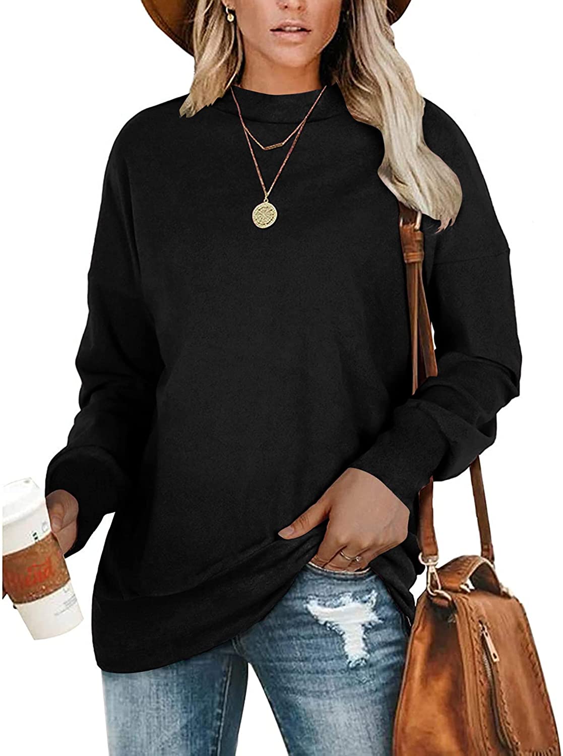 PLMOKEN Plus Size Sweatshirts for Women Casual Long Sleeve Round Neck Shirts  Tunic Tops for Leggings M-4XL : : Clothing, Shoes & Accessories