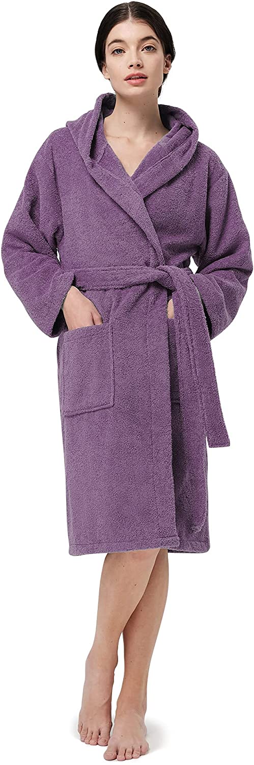 thumbnail 15  - SIORO Women&#039;s Hooded Terry Cloth Classic Bathrobe Towel Knee Length Cotton Robe 