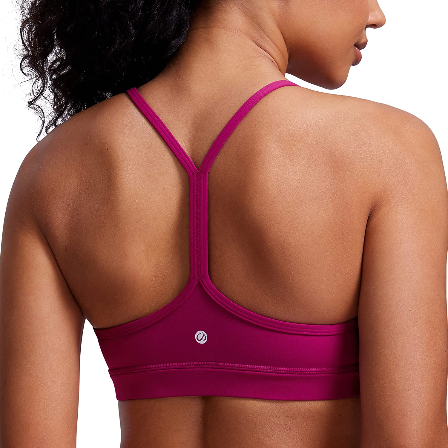 CRZ YOGA Womens Butterluxe Y Back Sports Bra - Padded Racerback Low Impact  Spagh