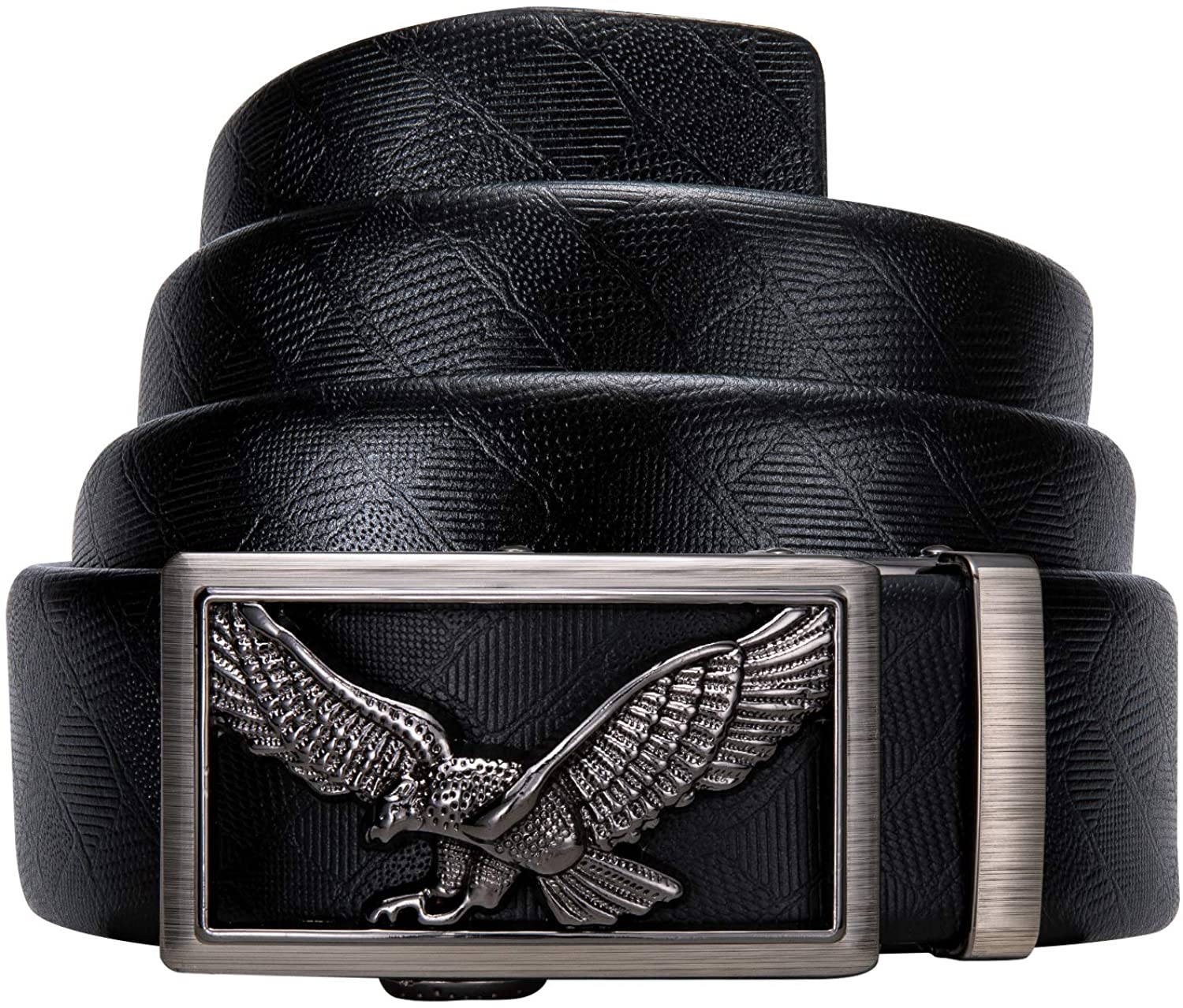 Barrywang Mens Ratchet Beltgenuine Leather Belt With Automatic Buckle