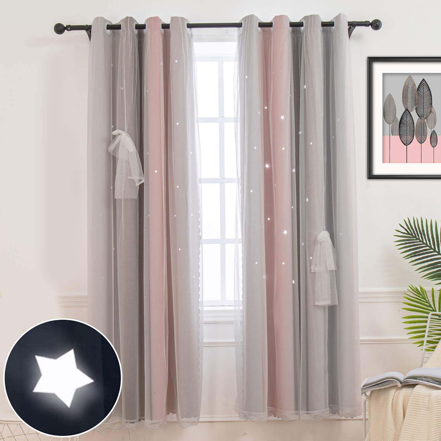 1 Panel star blackout curtains for bedroom living room curtain kids room curtain 