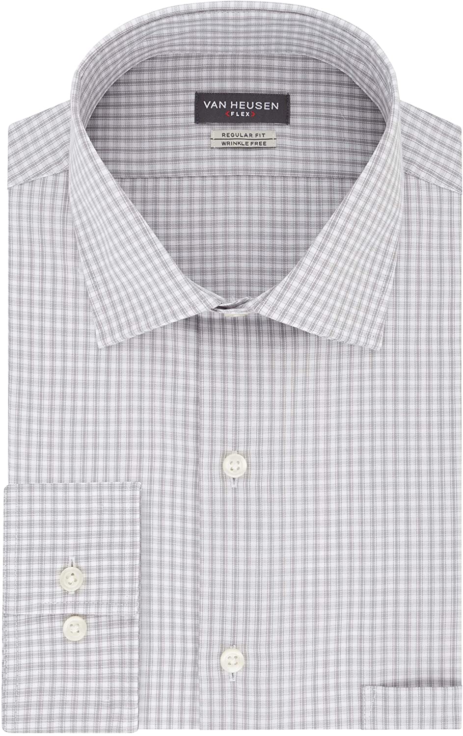 Van Heusen Mens Dress Shirts Regular Fit Flex Collar Check