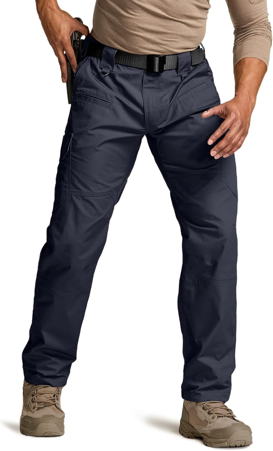 CQR Men's Ripstop Work Pants, Water Resistant Tactical Pants, Outdoor  Utility Operator EDC Straight/Cargo Pants