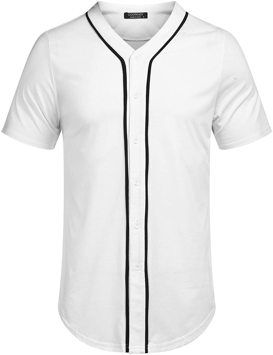 COOFANDY Men's Baseball Button Down Jersey Short Sleeve Hipster Hip Hop T Shirts 