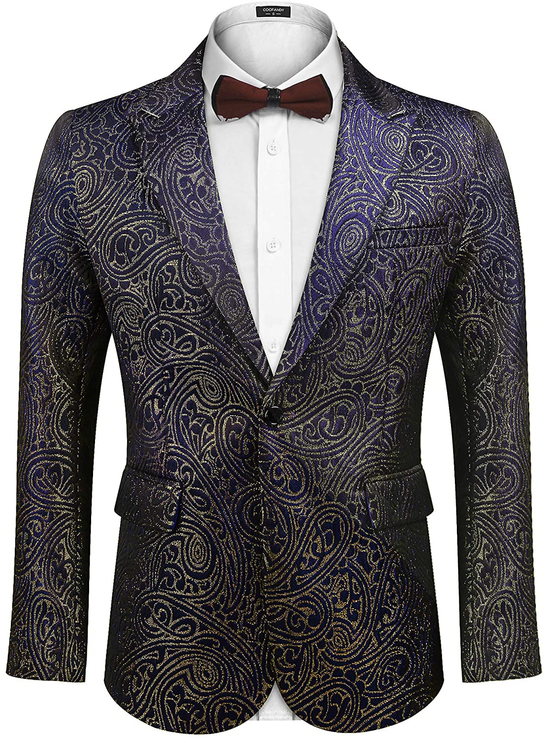 COOFANDY Men's Sequin Blazer Suit Jacket Slim Fit One Button Fashion ...