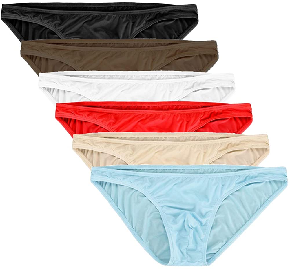 Summer Code Men's Sexy Bikini Brief Elastic Silky Ruched Back