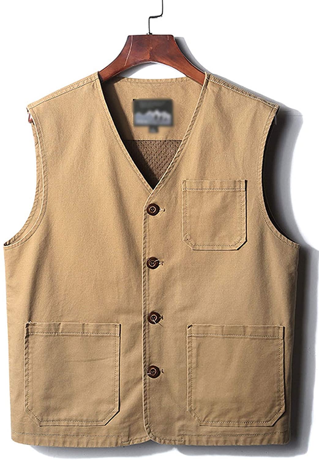 Flygo Men's Casual Cotton Outdoor Fishing Travel Safari Photo Vest with ...