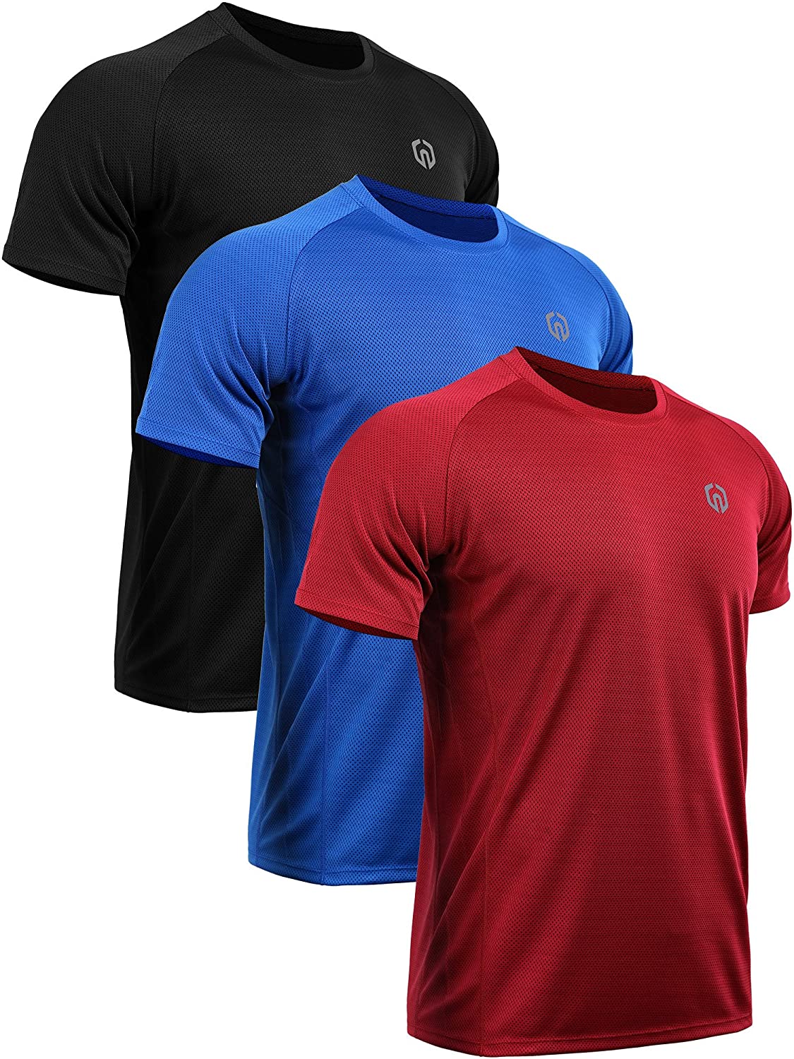 Neleus Men's Dry Fit Mesh Athletic Shirts, 506# Black/Navy Blue/Olive  Green, L price in UAE,  UAE