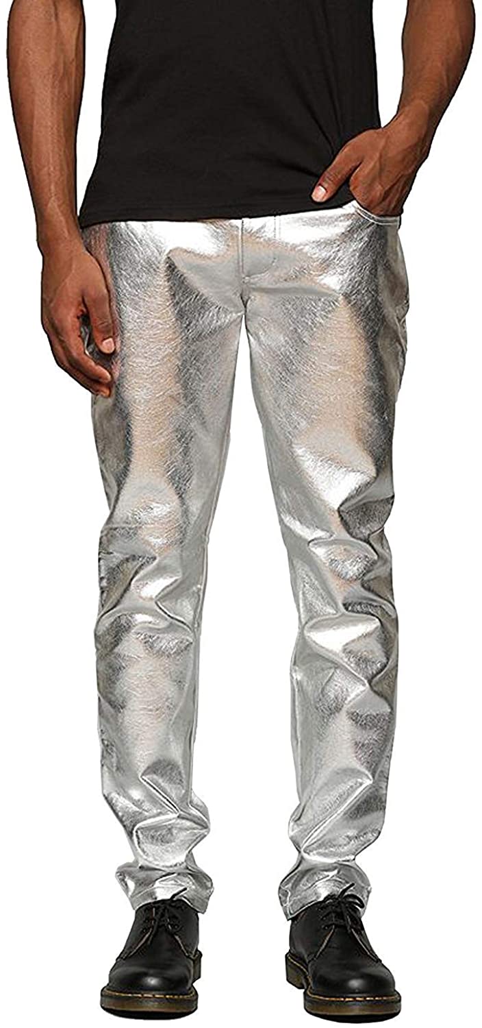 FNF Silver Solid Ankle Length Slim Fit Men's Track Pant