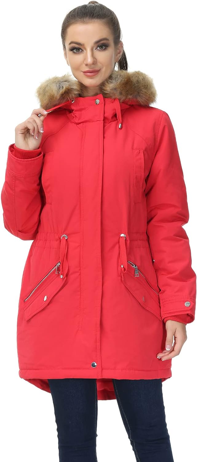  ROYAL MATRIX Winter Coats for Women Winter Parka Jacket with  Hood Long Winter Coat Women Fleece Lined Parka Coat Ladies Warm Windproof  Women Thick Parka Army Green,2 : Clothing, Shoes 