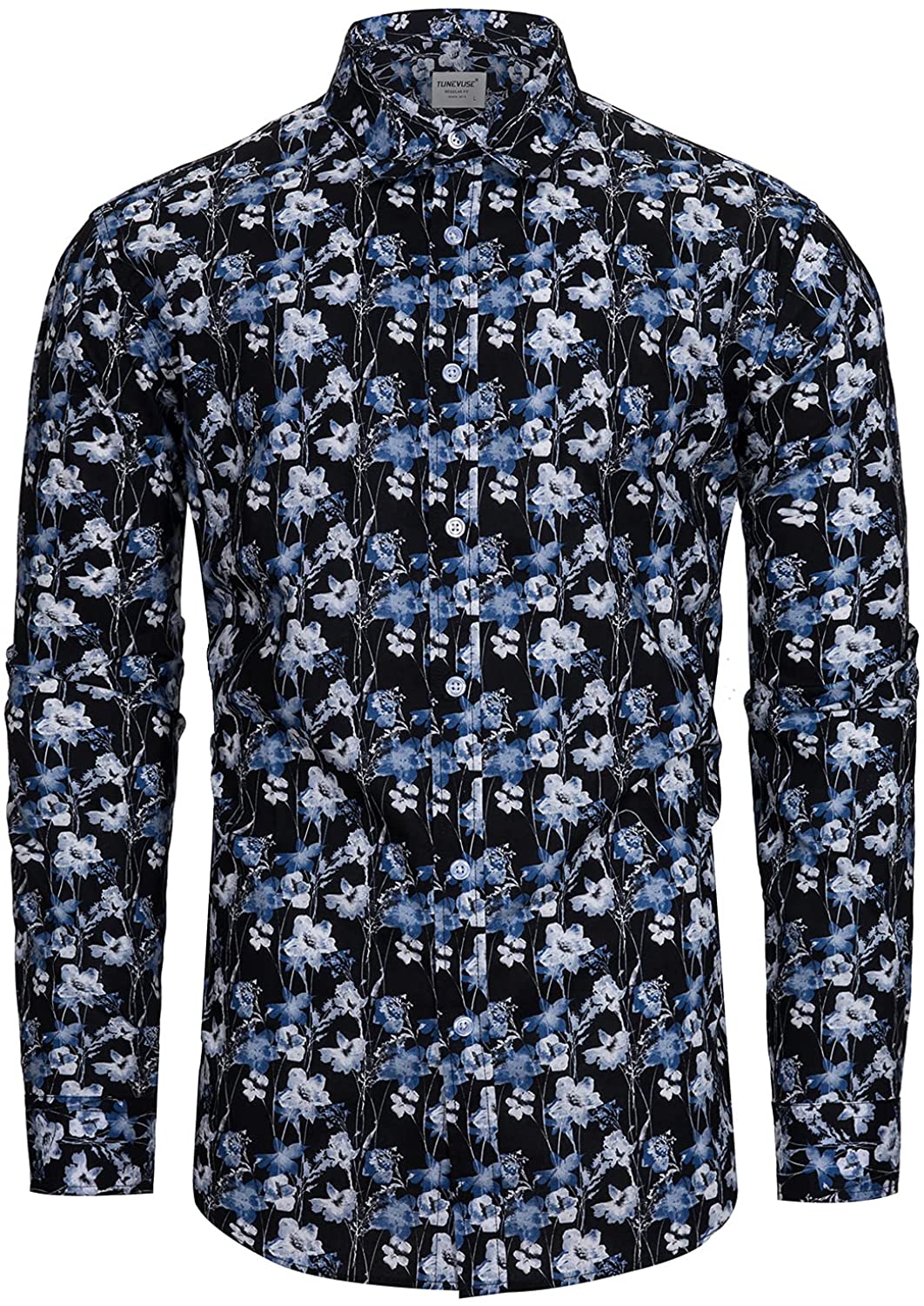  TUNEVUSE Mens Floral Print Dress Shirt Flower Pattern Long  Sleeve Button Down Shirts Medium : Clothing, Shoes & Jewelry