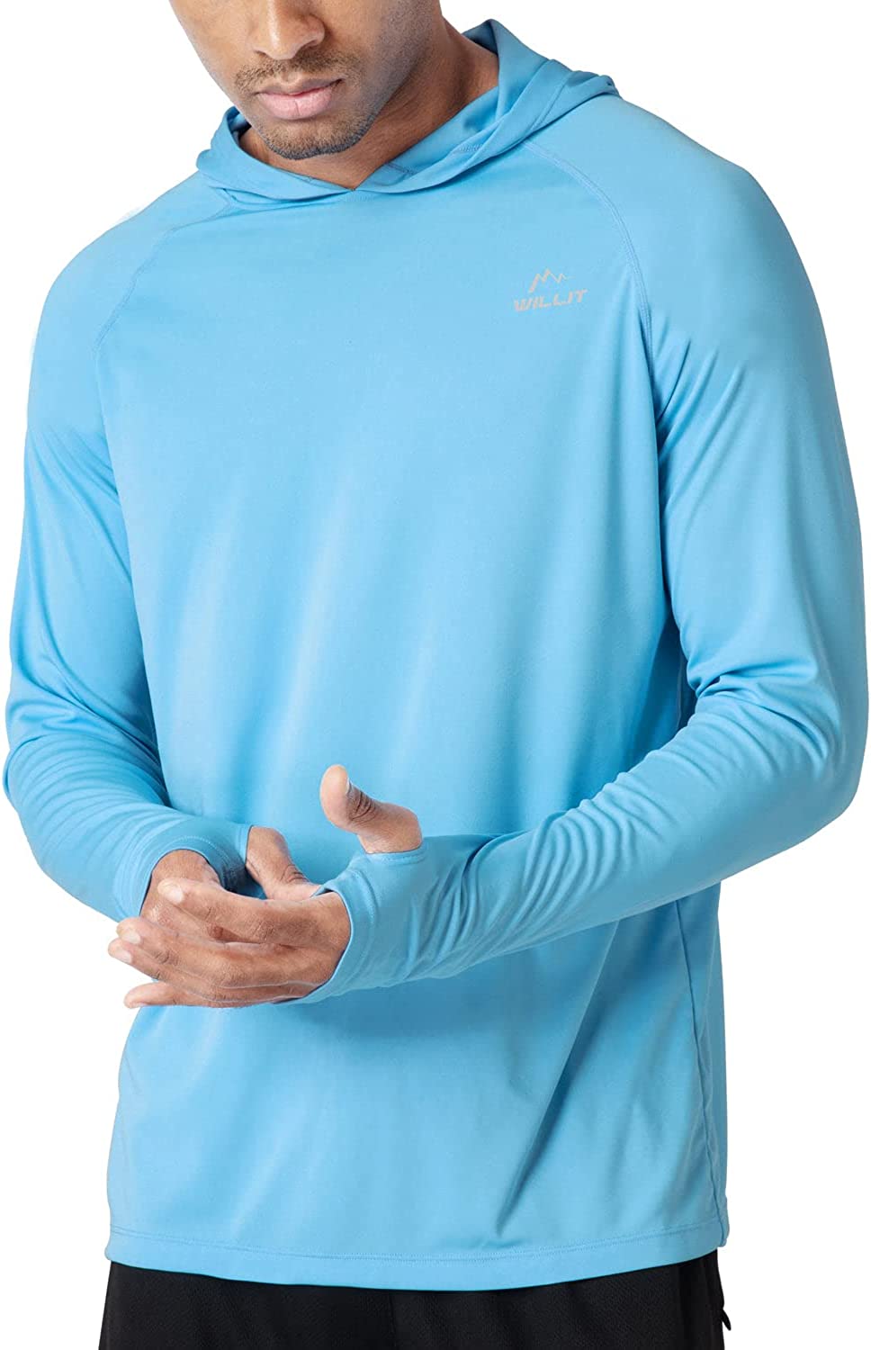 Willit Men's UPF 50+ Sun Protection Hoodie Shirt Long Sleeve SPF Fishing  Outdoor