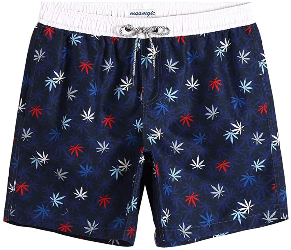 Maamgic Mens Quick Dry Printed Short Swim Trunks With Mesh Lining Swimwear Bathi Ebay