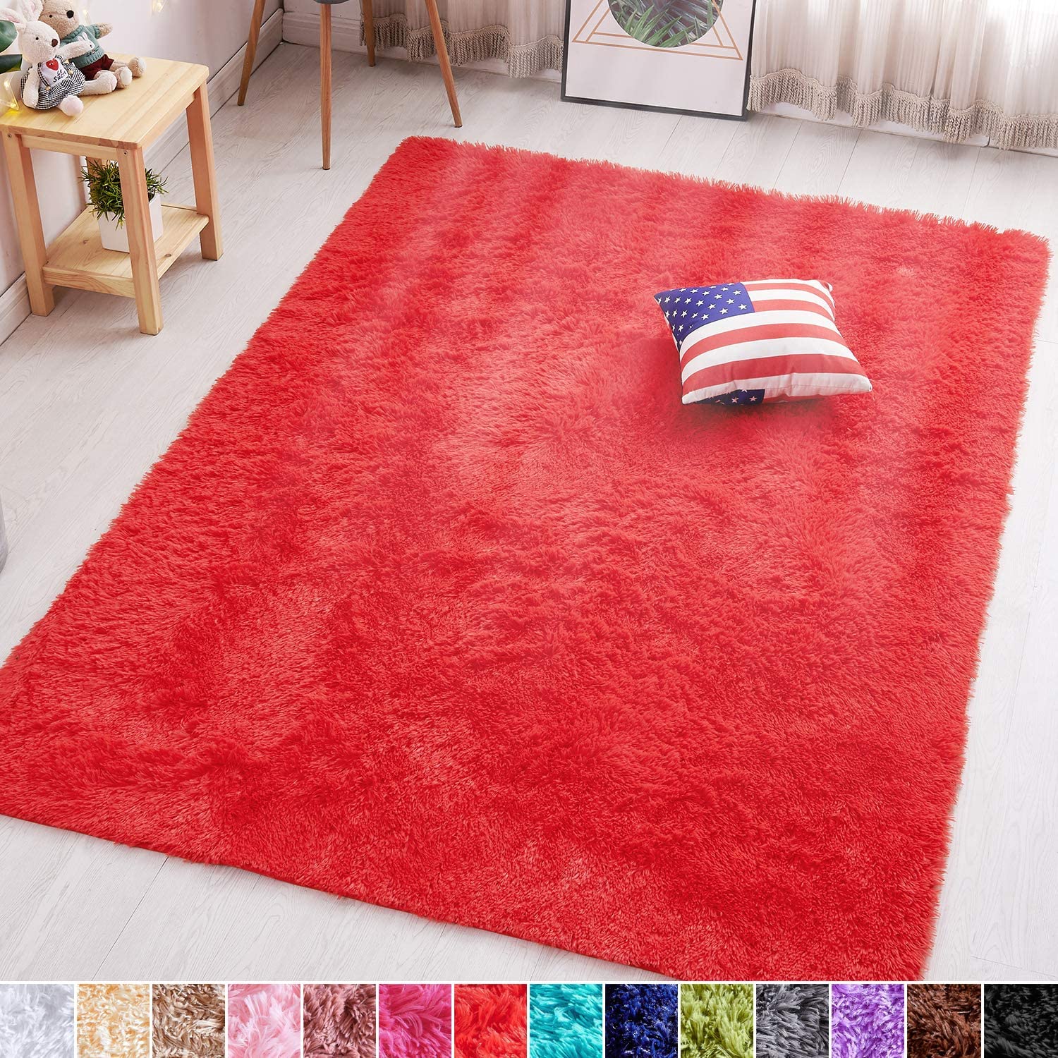 PAGISOFE Soft Comfy White Area Rugs for Bedroom Living Room Fluffy Shag