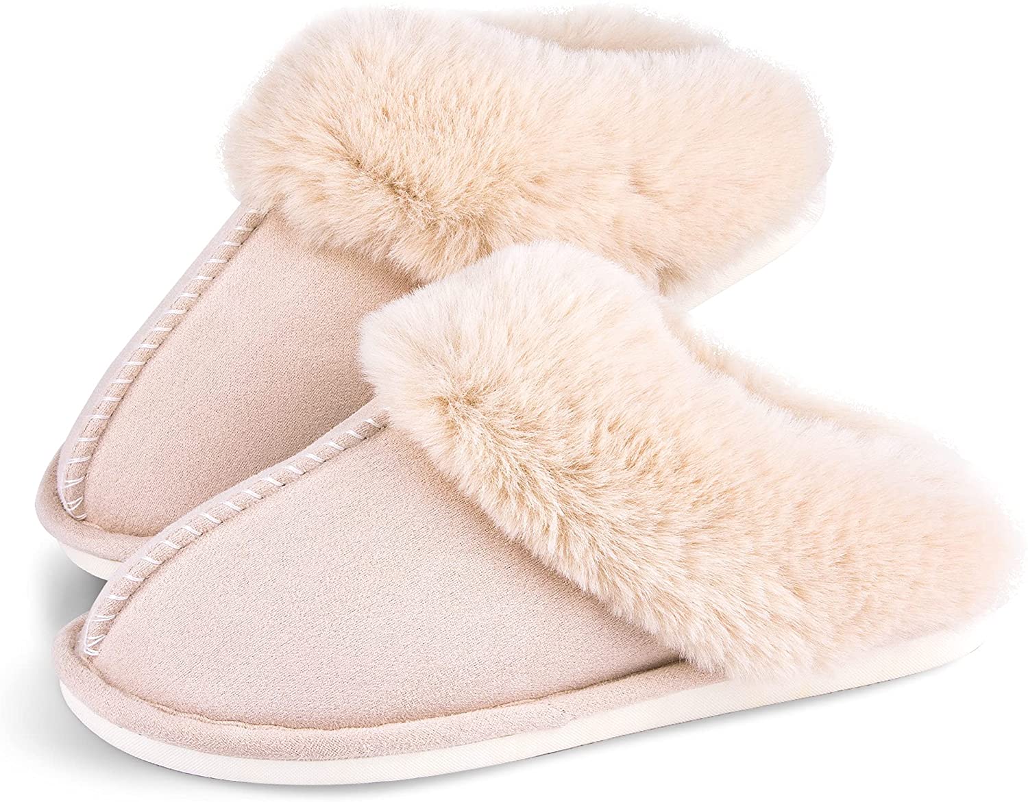 Dainzuy Women Soft Home Slippers Winter Warm Comfy Slip On Memory Foam Slippers Plush Soft Anti-Slip House Shoes 
