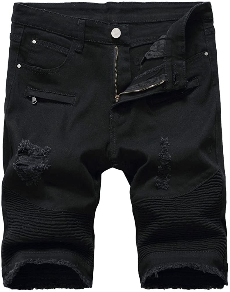 G Bortset gys Lavnis Men's Casual Denim Shorts Classic Fit Ripped Distressed Summer Jeans  Shor | eBay