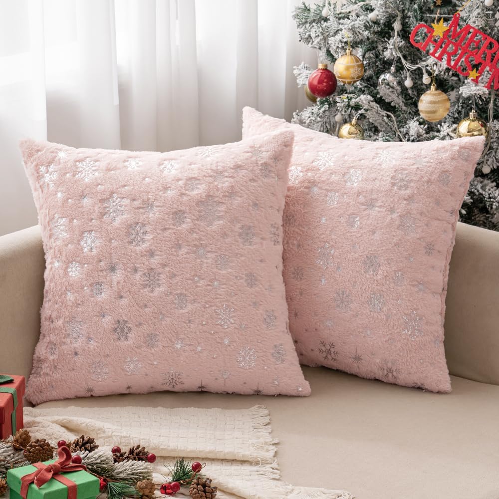 MIULEE Pack of 2 Decorative Throw Pillow Covers Plush Faux Fur