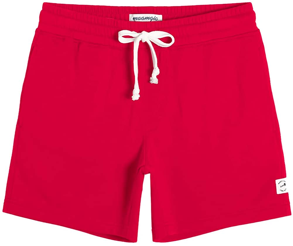 MaaMgic Mens Athletic Gym Shorts 5.5 Elastic Waist Casual Pajama Pocket Jogger Men Workout Short Pants