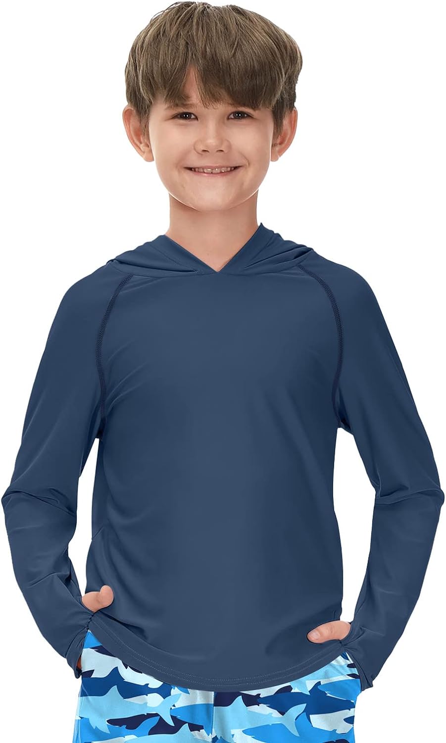 BesserBay Unisex Kids UPF 50+ Sun Protection Hooded Rashguard Swim Shirt  1-14 Ye