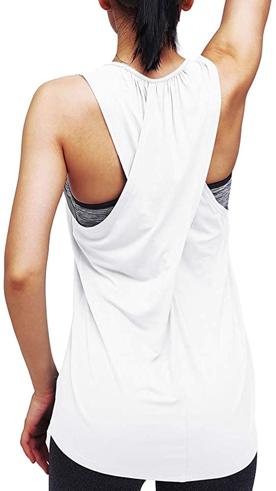 Mippo Workout Tops for Women Yoga Athletic Shirts Running Tank Tops Gym  Workout