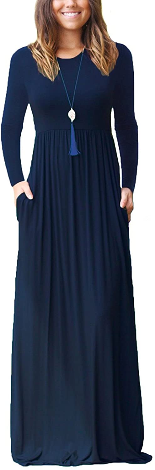 PCEAIIH Women's Sleeveless/Long Sleeve Loose Plain Dresses Casual Short Dress with Pockets
