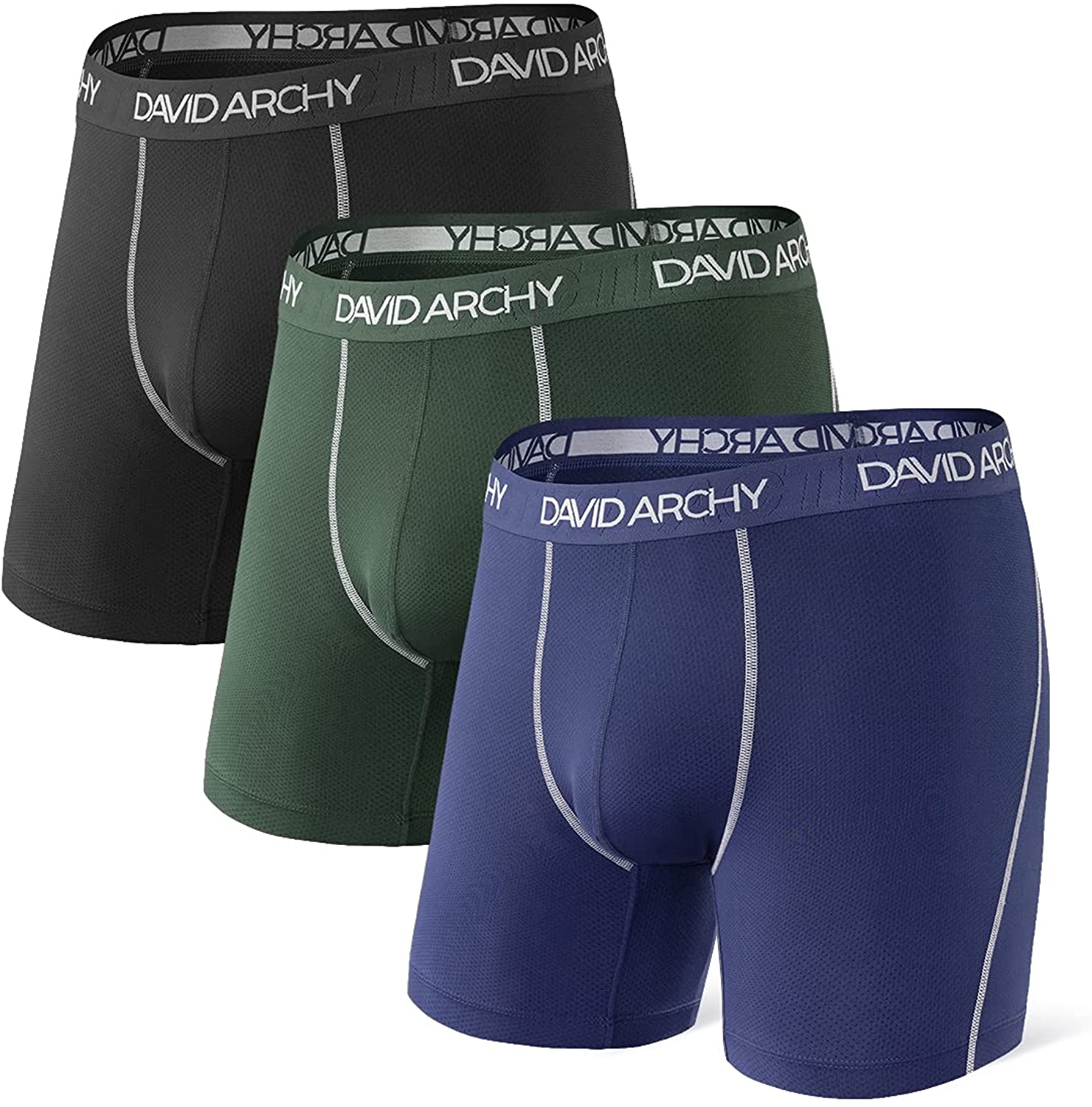 DAVID ARCHY Mens Underwear Quick Dry Boxer Briefs Sports Breathable  Underwear in 3 Pack No Fly, Navy Blue/Emerald/Maroon - Mesh No Fly, X-Large  : : Clothing, Shoes & Accessories