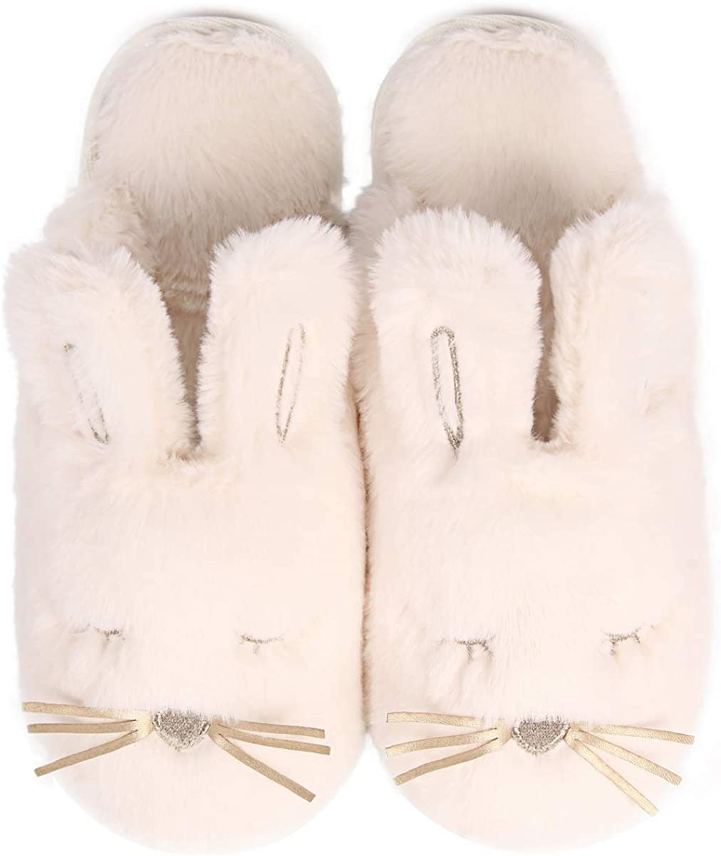 Butter Cream Up-cycled Mink Bunny Slippers 