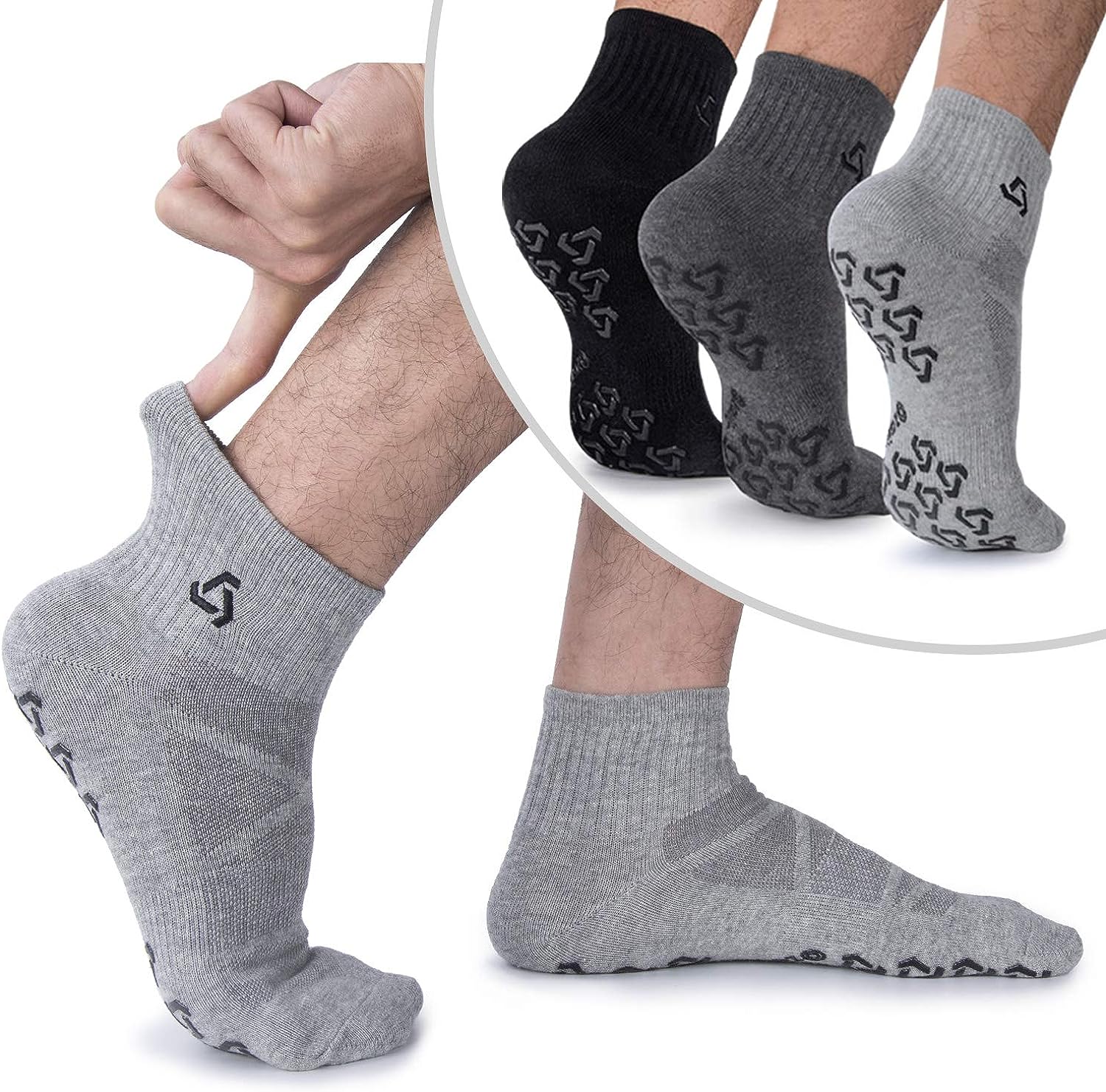  Ozaiic Non Slip Grip Socks for Yoga Home Workout Pure