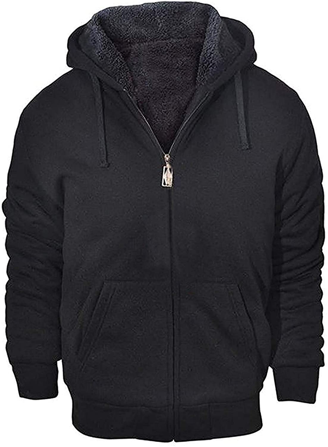 Full Zip Up Thick Sherpa Lined GEEK LIGHTING Hoodies for Men Heavyweight Fleece Sweatshirt