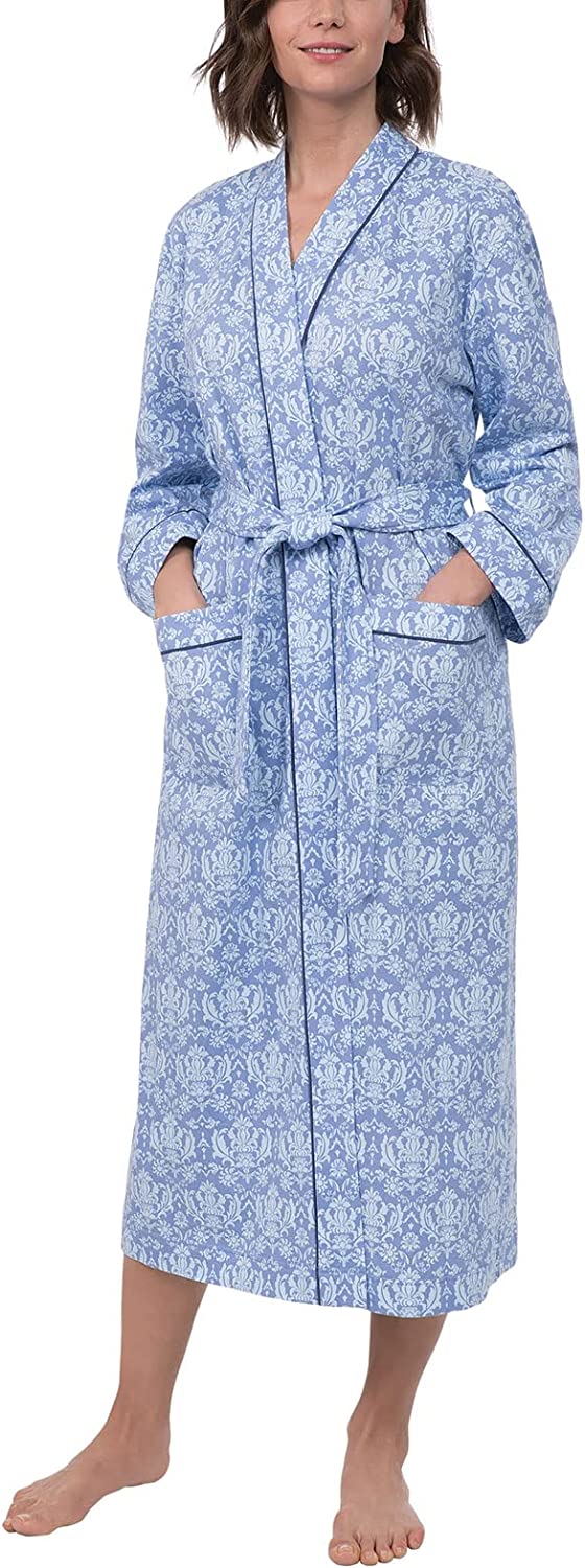 PajamaGram Long Bathrobes For Women - Womens Cotton Robe, 100