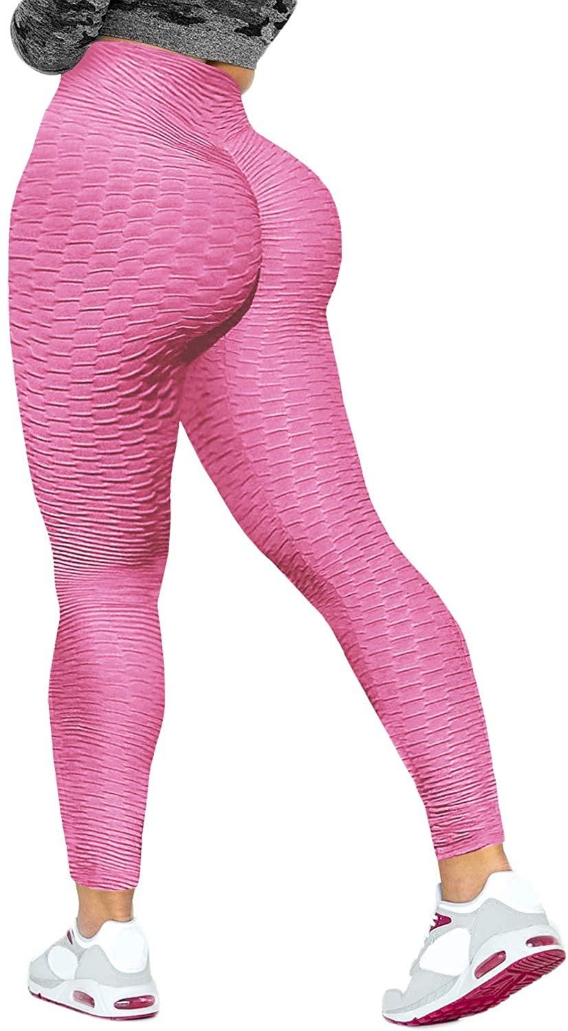 GetUSCart- Jenbou Anti Cellulite Workout Leggings for Women Ruched Butt  Lifting Yoga Pants Tummy Control Tight Leggings Black